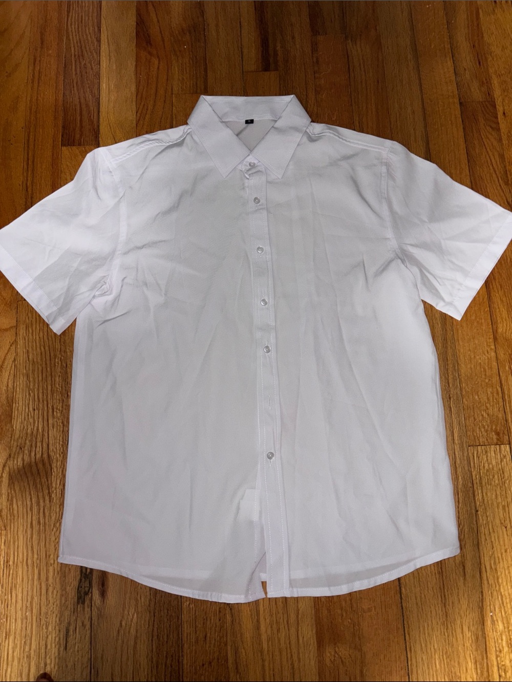 Men's White Short-Sleeve Button-Up Shirt